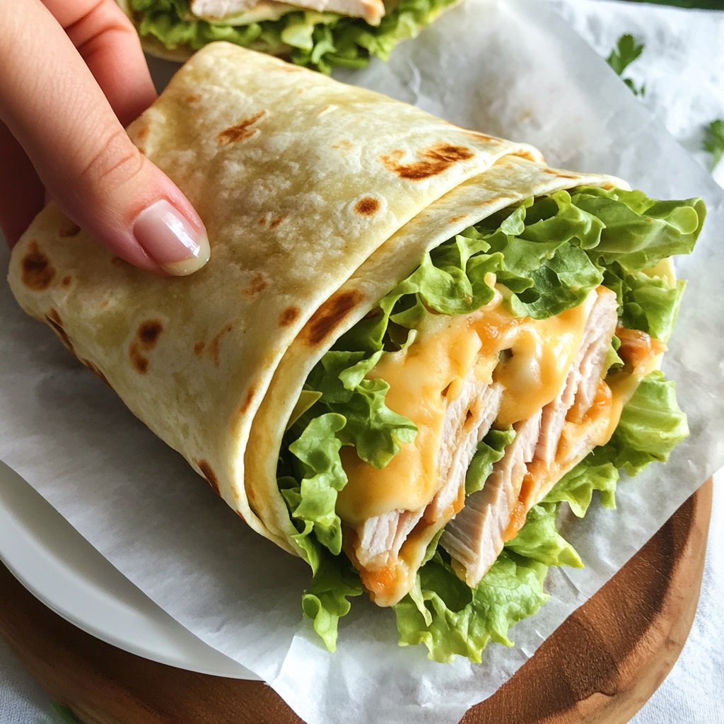Easy Turkey and Cheese Wrap Lunch