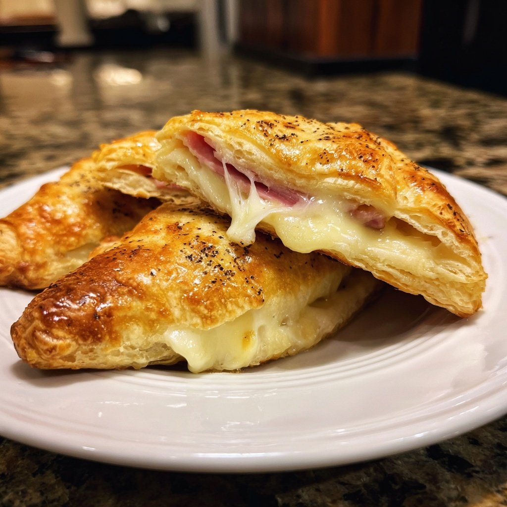 Ham and Cheese Puff Pastry Pockets
