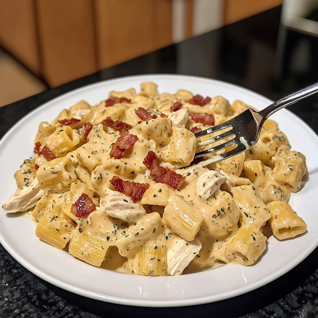 Creamy Chicken Bacon Ranch Pasta
