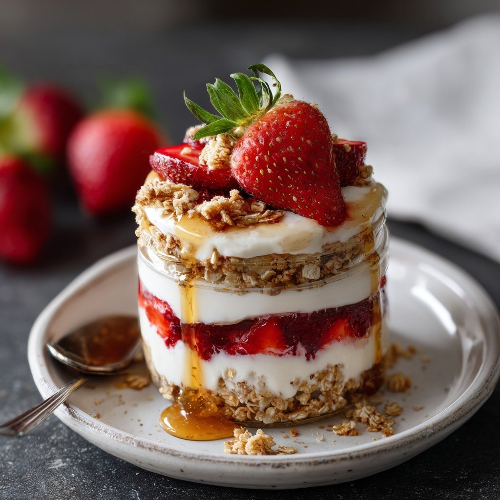 Strawberry Cheesecake Oat Parfaits