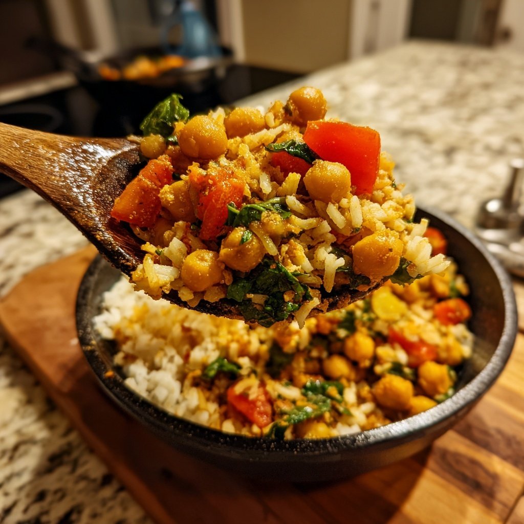 High Protein Chickpea Rice Bowl