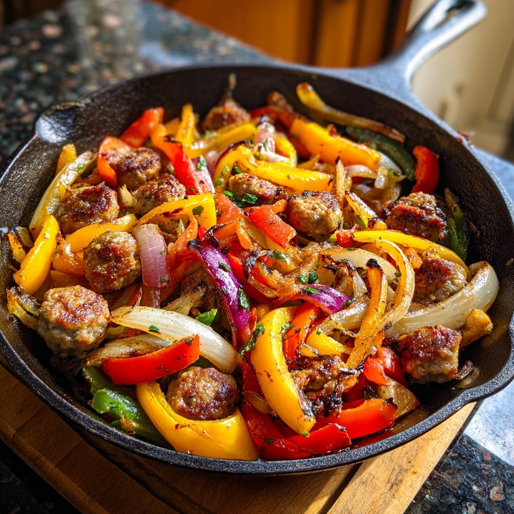 One Pan Sausage Peppers And Onions