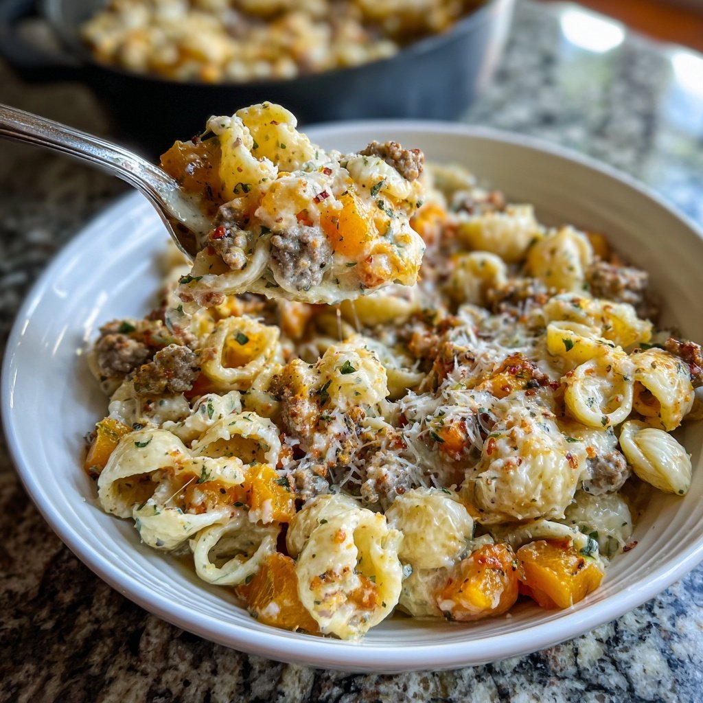 Delicious Autumn Sausage Pasta Squash - Easy to Cook! 🍁🍝