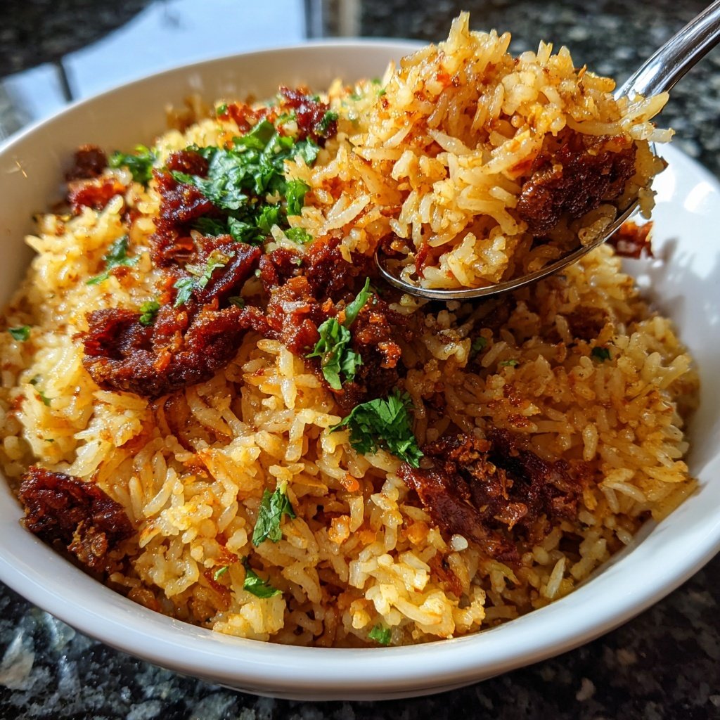 Crispy Chilli Beef Rice