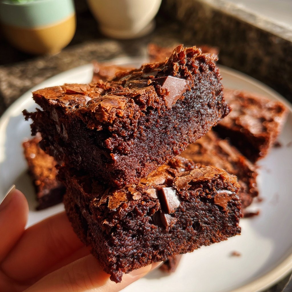 Crispy Sourdough Discard Brownies