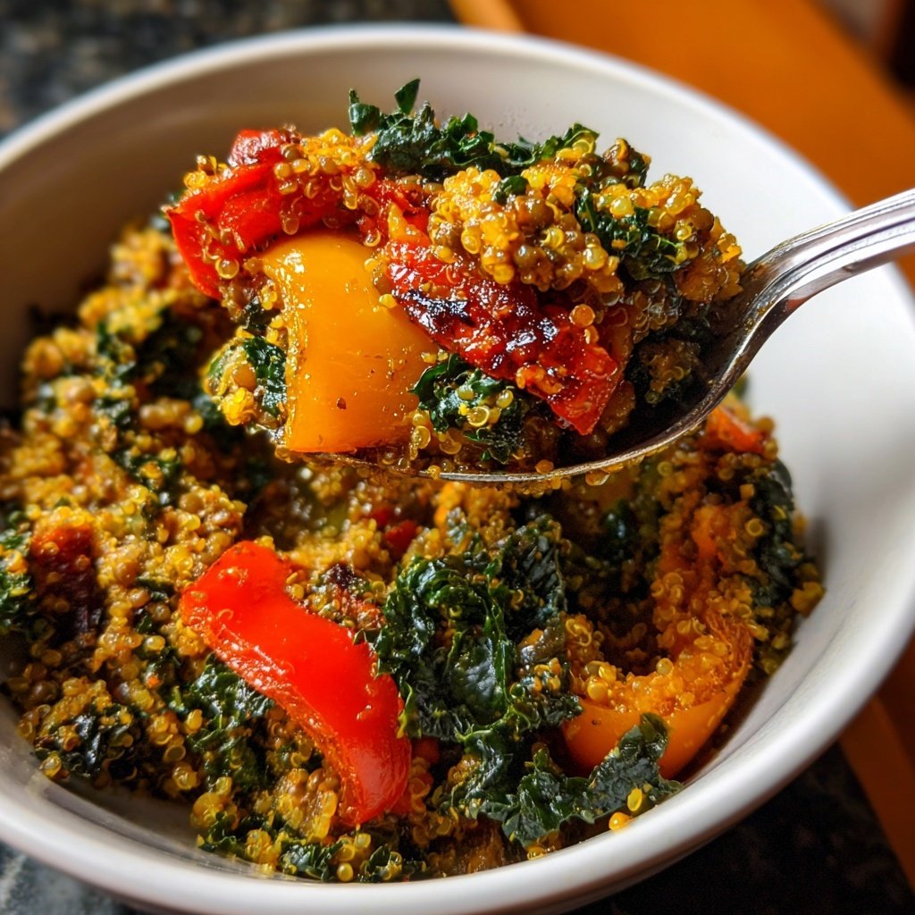 Roasted Veggie Lentil Grain Bowl