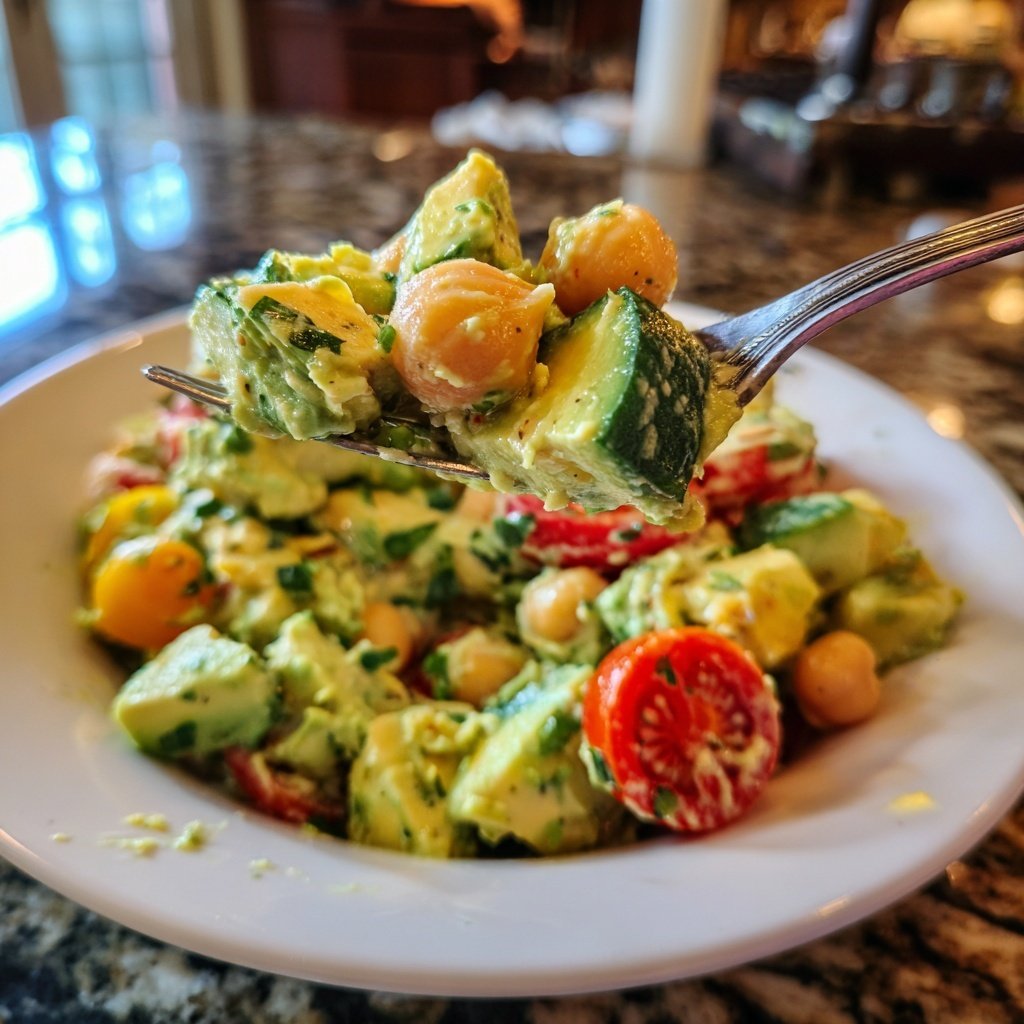 Healthy & Light Avocado Chickpea Salad