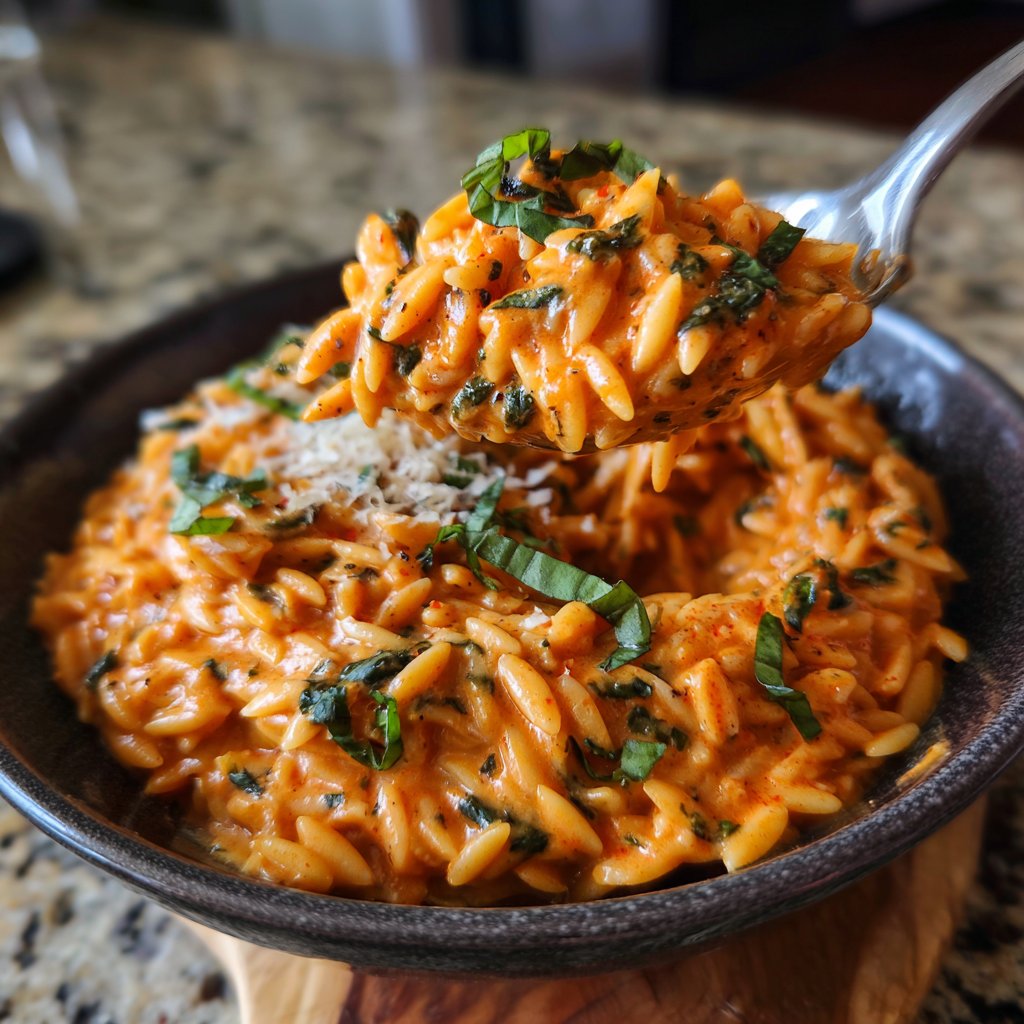 Romantic Creamy Tomato Basil Orzo